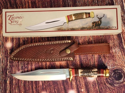 NEW 11.5" FROST CUTLERY TROPHY STAG HUNTING KNIFE TS-176  - Image 1 of 4
