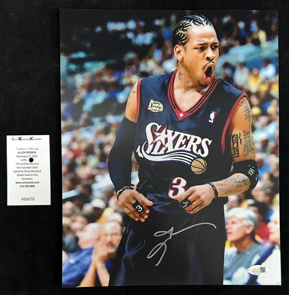 Allen Iverson Signed Autographed 11 x 14 Basketball Photo Philadelphia 76ers JSA - Image 1 of 1