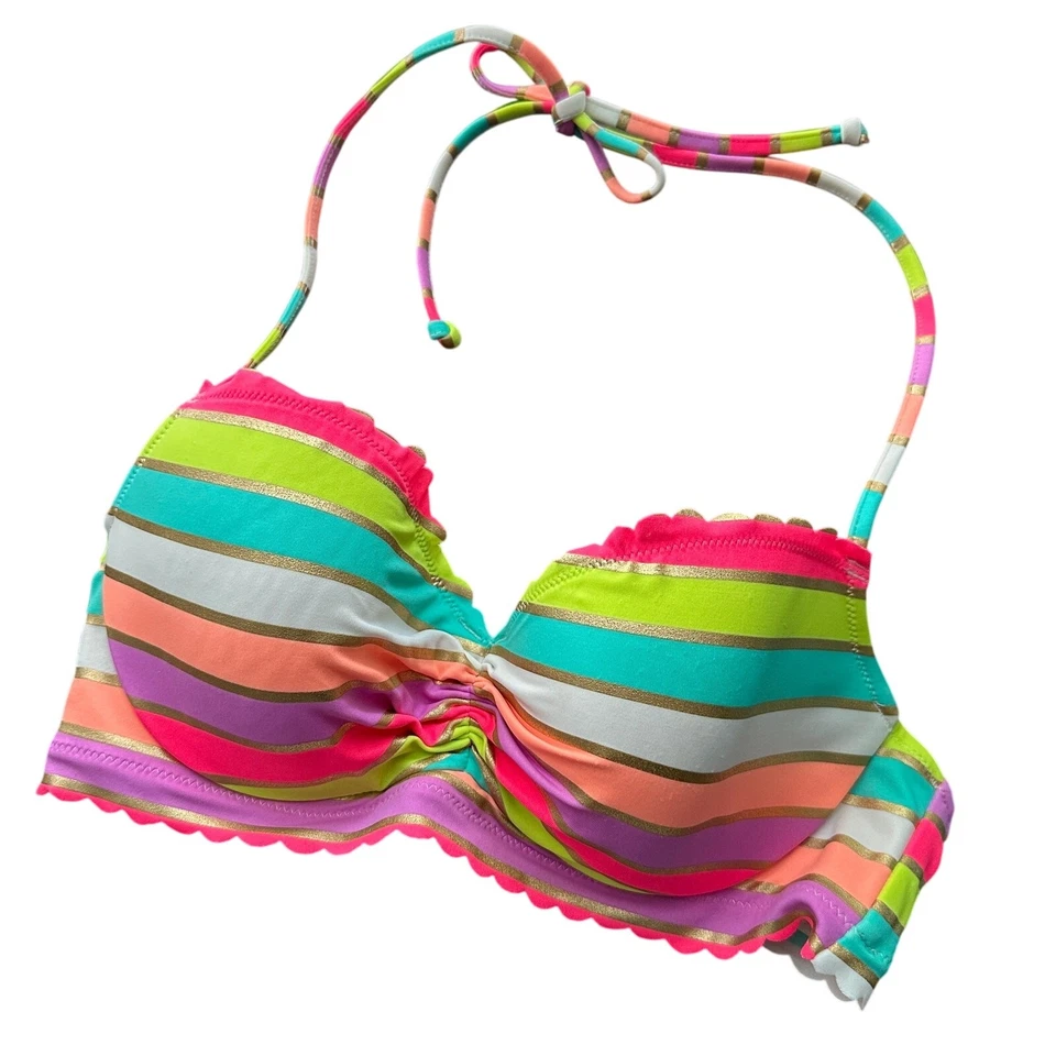 Victoria's Secret 2014 彩虹条纹比基尼上衣 - 34C — 第 1/4 张图片