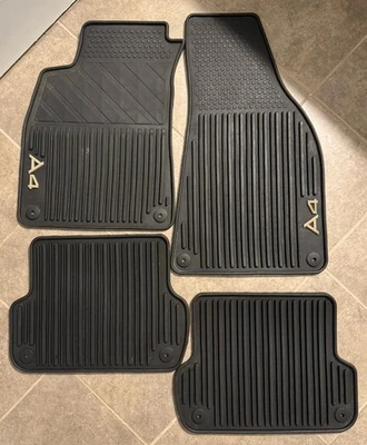 Alfombrillas de goma negras originales, delanteras traseras Audi A4 B6/B7 2002-2008 S Line S4 ¡BONITAS! Foto 1 de 4
