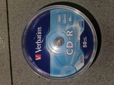Verbatim CD-R AZO Wide Inkjet Printable no ID 700MB, Box di 50 Pezzi (43438) - Immagine 1 di 4