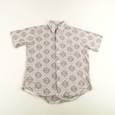 Vintage Towncraft Plus Shirt Mens Medium Brown White Paisley Penneys Disco 70s - Image 1 of 4