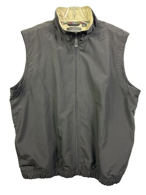 Chaleco de golf Greg Norman negro talla mediana rompevientos forrado de lana cremallera sin mangas Foto 1 de 4