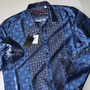 Robert Graham Limited Edition Shirt La Stravaganza Blue Silk  $598  XX-Large 2XL - Picture 1 of 8
