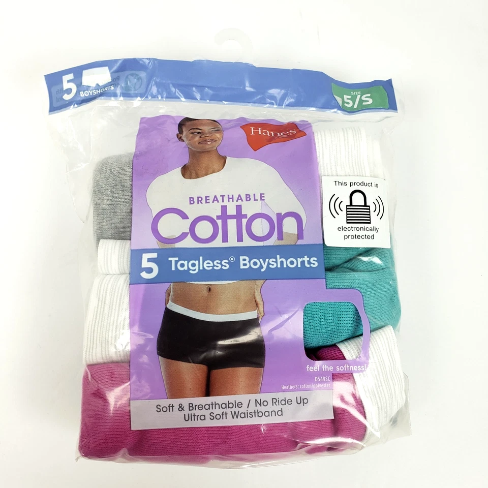 Hanes Women's 5-Pack Sporty Boyshort Cotton Panties - 5 Small #2370
