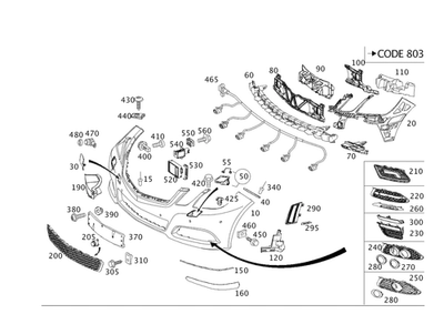 Rejilla original Mercedes-Benz 212-885-08-53 Foto 1 de 2