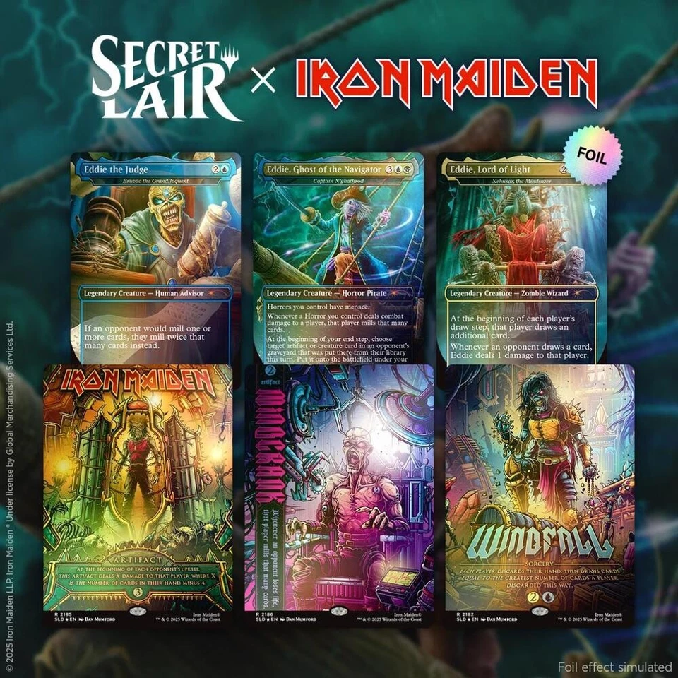 MTG Secret Lair x Iron Maiden: Eddie Unchained RAINBOW FOIL Edition - Image 1 of 1