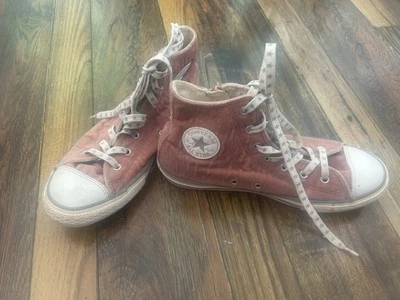 Camisas altas Converse Chuck Taylor All Star para mujer rosa terciopelo brillante Foto 1 de 4