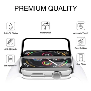 Protector de pantalla vidrio templado para Apple Watch 44 40 42 38 mm cobertura completa 3D - Imagen 1 de 24