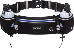 PYFK Upgraded Running Belt with Water Bottle Pockets Hydration Belt Unisex NEW