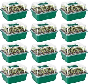 VIVOSUN 12-Pack Seed Starter Trays 144-Cell Germination Reusable Humidity Domes  - Picture 1 of 7