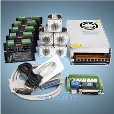 Cnc Kit 5 Axis Nema16 40oz-in Stepper Motor 24V Psu For Mill/Router/Engraving