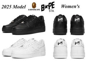 A Bathing Ape Women's Low-Top Sneakers 2025 Model BAPE STA Triple Black White JP - Picture 1 of 13