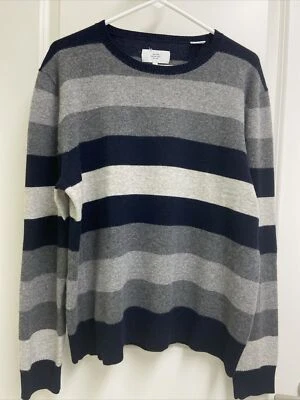 Jack Spade Black & Grey Striped Men’s Cashmere Sweater L - Image 1 of 4