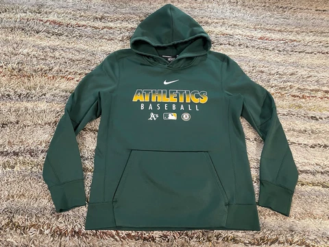 Nike Dri-Fit MLB Oakland Athletics A's Green Pullover Hoodie Youth Boys Large Cover