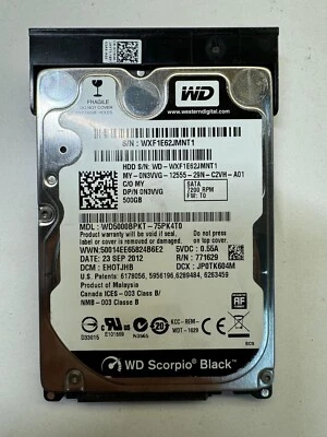 DELL N3VVG WD5000BPKT-75PK4T0 771629 500GB 7.2K RPM 32MB Cache 6Gb/s SATA2.5"HDD - Image 1 of 3