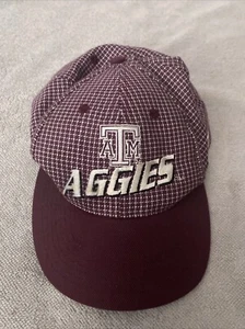 Texas A&M Logo Athletic Grid Strapback Vintage Cap Hat - Picture 1 of 7