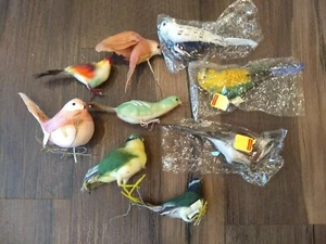 Vintage Lot Of Cotton-spun Birds Christmas Ornaments Estate Find - Picture 1 of 6