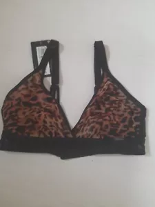 M&S Autograph Bralette Non Wired Animal Print 8 D-E - Picture 1 of 10