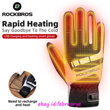 ROCKBRS Winter Gloves Cycling Electric Heated Glove USB Rechargeable Touchscreen
