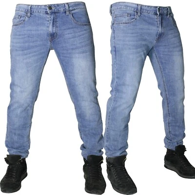 Jeans uomo Denim Chiaro Regular Fit Pantaloni elasticizzati nuovo 2701 - Immagine 1 di 4