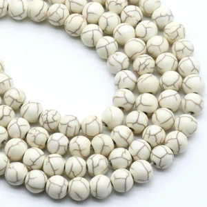 White Howlite 8MM Beads Natural 15" (+/- 44) Beads per strand B-54 - Picture 1 of 1