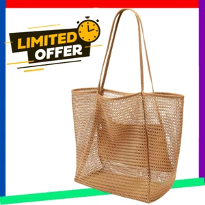 Beach Mesh Tote Bag, Casual Tote Bag Hobo Women Foldable MAX 23L - Picture 1 of 10