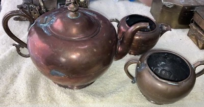 巴基斯坦铜茶壶套装 Mohdismail Lahore See Pics!! — 第 1/4 张图片