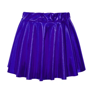 Girls Metallic Athletic Dance Skirt Pleated Mini Skirts Scooter Skater Skorts - Picture 1 of 72