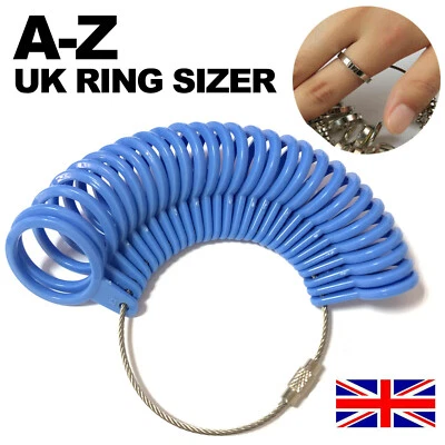 UK RING SIZER MEASURE FINGER SIZE GAUGE FOR MEN AND WOMEN UNISEX SIZES A-Z - Image 1 of 4