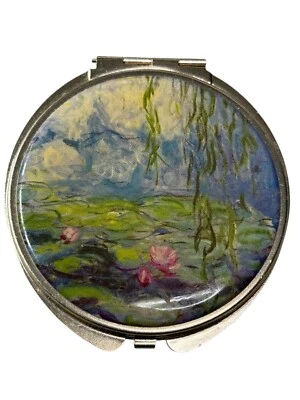 Water Lillies Lily Graden Claude Monet Classic ART maquiagem compacto espelho duplo - Imagem 1 de 4