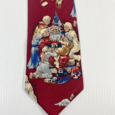 CORBATA CORBATA HOMBRE WEMBLEY Santa Navidad 3,75 x 58L EE. UU. Azul Borgoña Foto 1 de 4