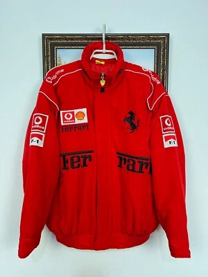 Vintage Racing Ferrari F-1 Rormula 1 Jacket Red Bomber Rare Marlboro Mens Size L - Image 1 of 4