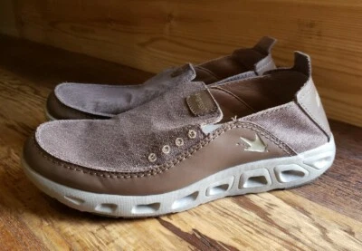 FROGG TOGGS WINDWARD SLIP ON 男式 KHAKI 棕色船 DOCK 鱼鞋 9 码 — 第 1/4 张图片