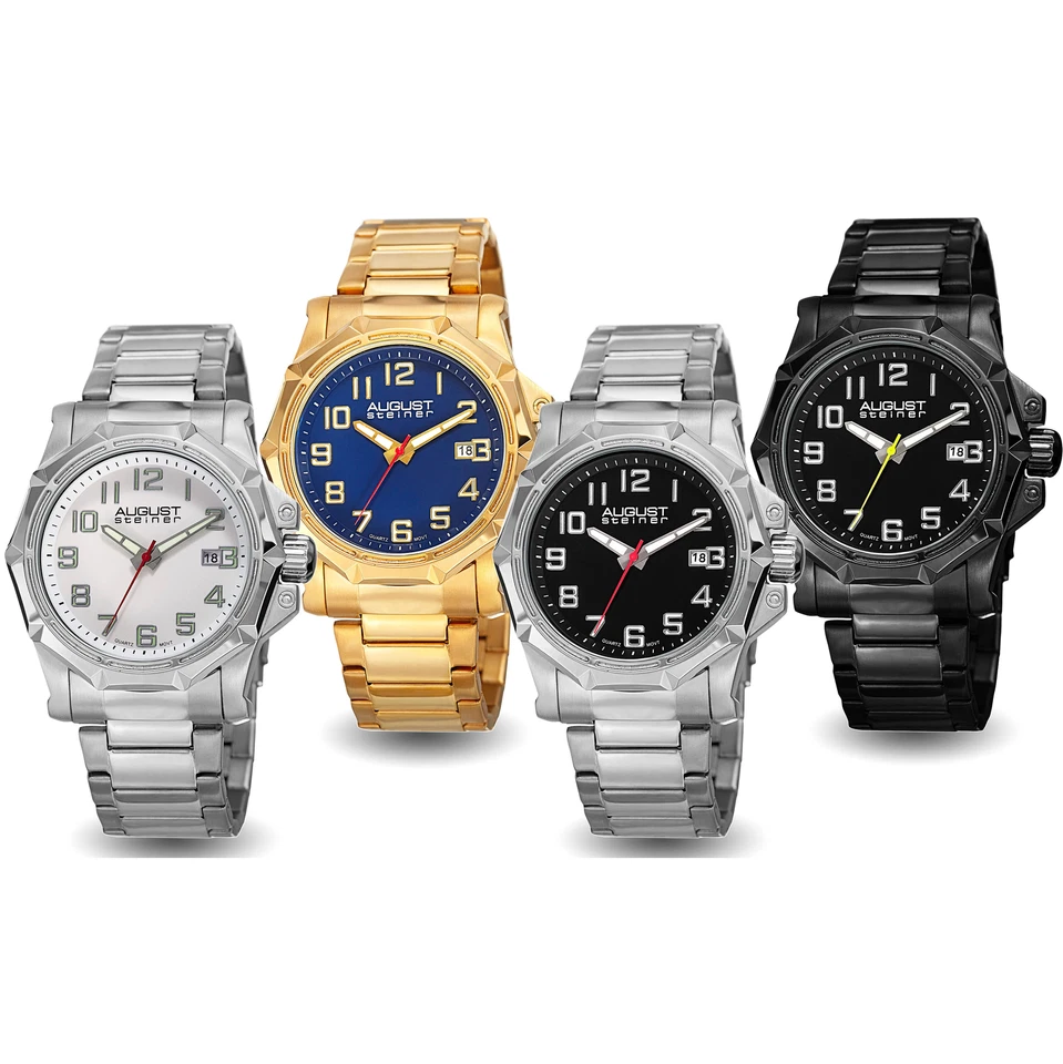 Men's August Steiner AS8184 Quartz Movement Date Link Bracelet Watch - image 1 of 1