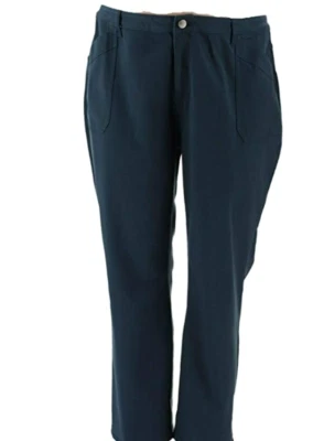 Logo Lori Goldstein - Twill Boyfriend Pant Roll Cuff - Nordic Blue - 10 - Image 1 of 3