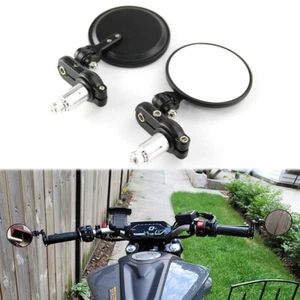 Motorcycle Round 7/8" Handle Bar End Rearview Side Mirrors For Honda GROM MSX125 - Picture 1 of 11