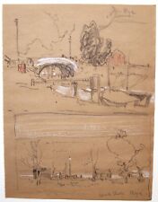 Elijah Albert Cox (1876–1955) Graphite sketch. two sketches on one sheet, Rye