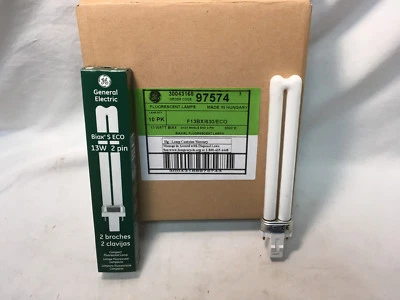 (Box of 10) GE 97574 F13BX/830/ECO 13 Watt 3000K 2 Pin GX23 Base CFL Lamp   - Image 1 of 2