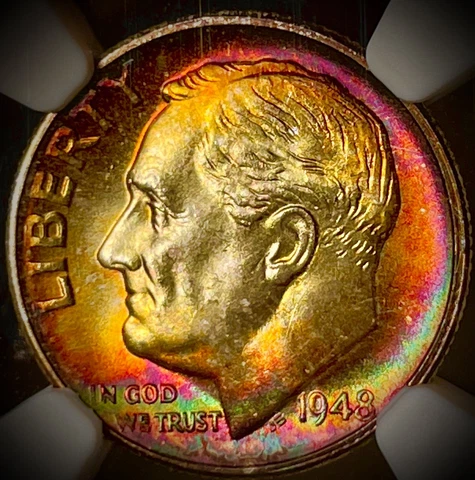 1948-S Roosevelt Silver Dime NGC MS 66 Cover