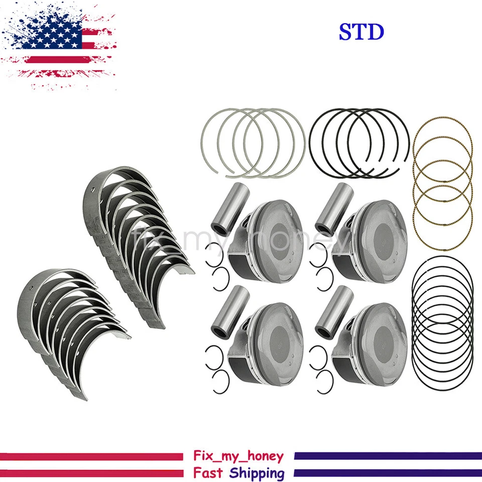 For 07-13 Toyota Camry RAV4 Scion tC Lexus 2AZFE Pistons Main Rod Bearings STD Foto 1 de 4