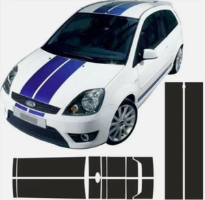 Ford Fiesta Graphics Bonnet Roof Rear Side Stripes Decals Stickers - Picture 1 of 4