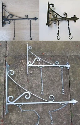 HAND FORGED iron blacksmith sign board hanging bracket shop sign house name - Image 1 of 4