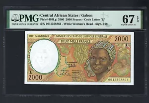 Central African States - Gabon 2000 Francs 2000 P403Lg Uncirculated Grade 67 - Picture 1 of 2