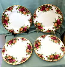 Royal Albert OLD COUNTRY ROSES Bread & Butter Plates Set of 4, England 1962-74
