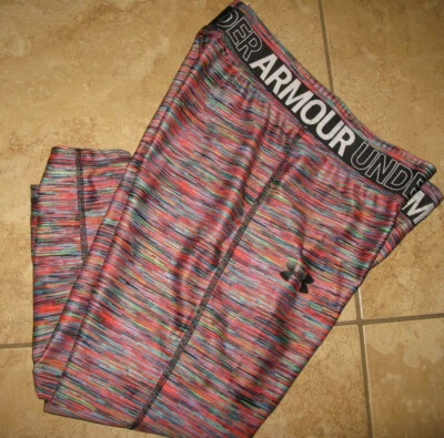 UNDER ARMOUR HEAT GEAR YOUTH XL ATHLETIC CAPRI'S MULTI COLORS - Image 1 of 3