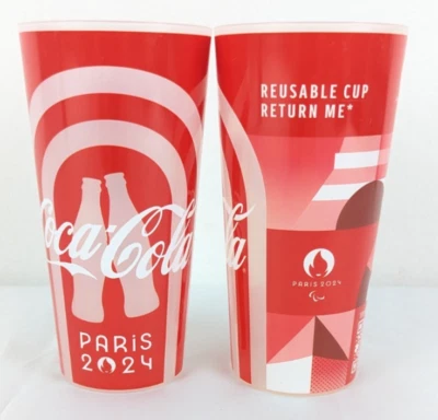 Lote de tazas coleccionables recuerdo Coca Cola Juegos Olímpicos París Francia 2024 Foto 1 de 4