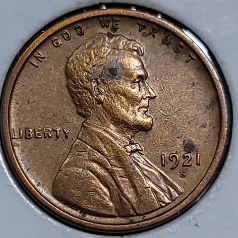 1921 S Lincoln Cent Wheat Penny  2517 Cover