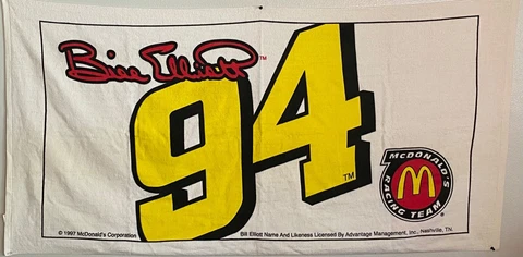 Bill Elliott #94 Beach Towel McDonalds NASCAR Racing Team 1997 CLEAN FREE SHIP Cover