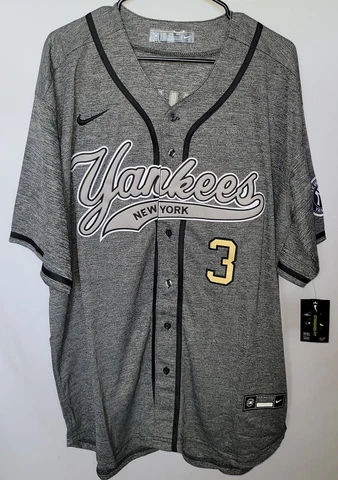 NY Yankees Babe Ruth Cooperstown Nike Jersey Gray/Blue size 3XL men Cover